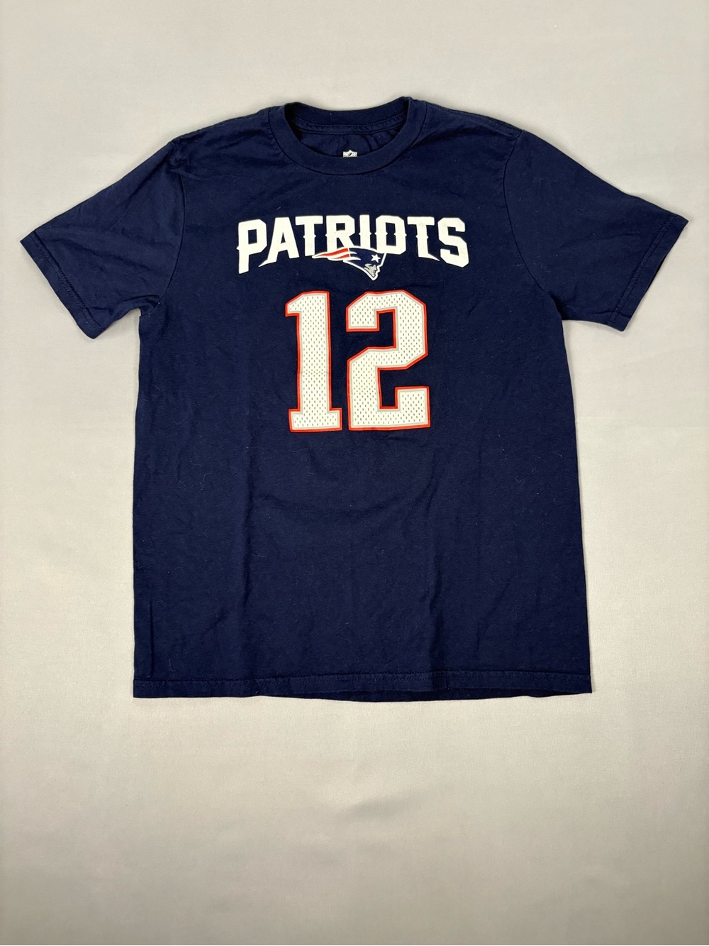 NFL New England Patriots Tom Brady #12 Youth Large 14 16 Navy T Shirt